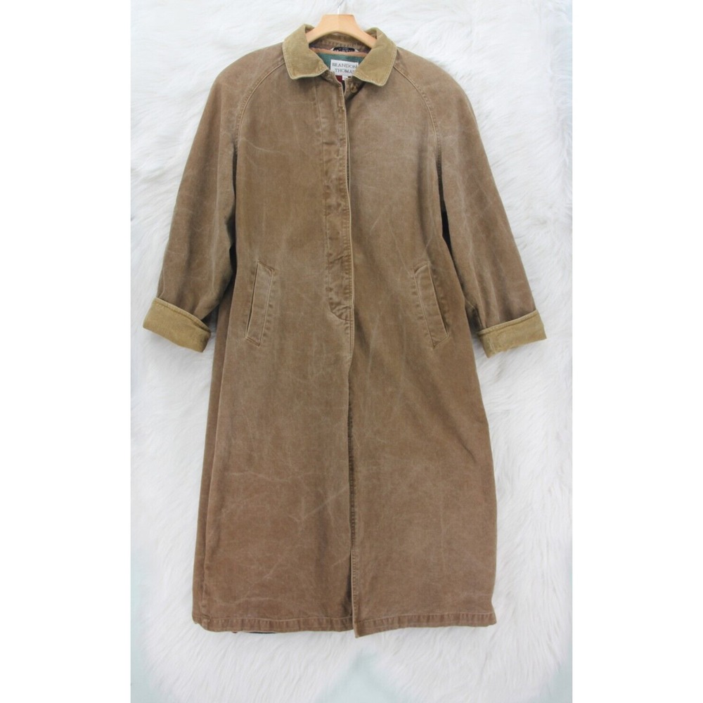 Brandon Thomas Chore Coat Unisex M Brown Corduroy Barn Blanket Lined Trench Midi
